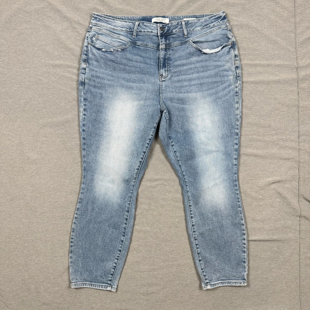 Judy Blue Skinny Jeans 24W Stretch Denim High Rise Distressed Blue